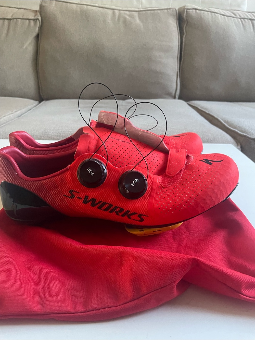 Specialized S-Works unisex Cycling Shoes in Bright Red with BOA Dials